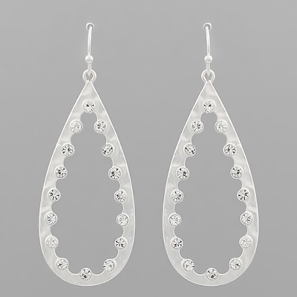 Bead Crystal Teardrop Earrings - Picture 2 of 2